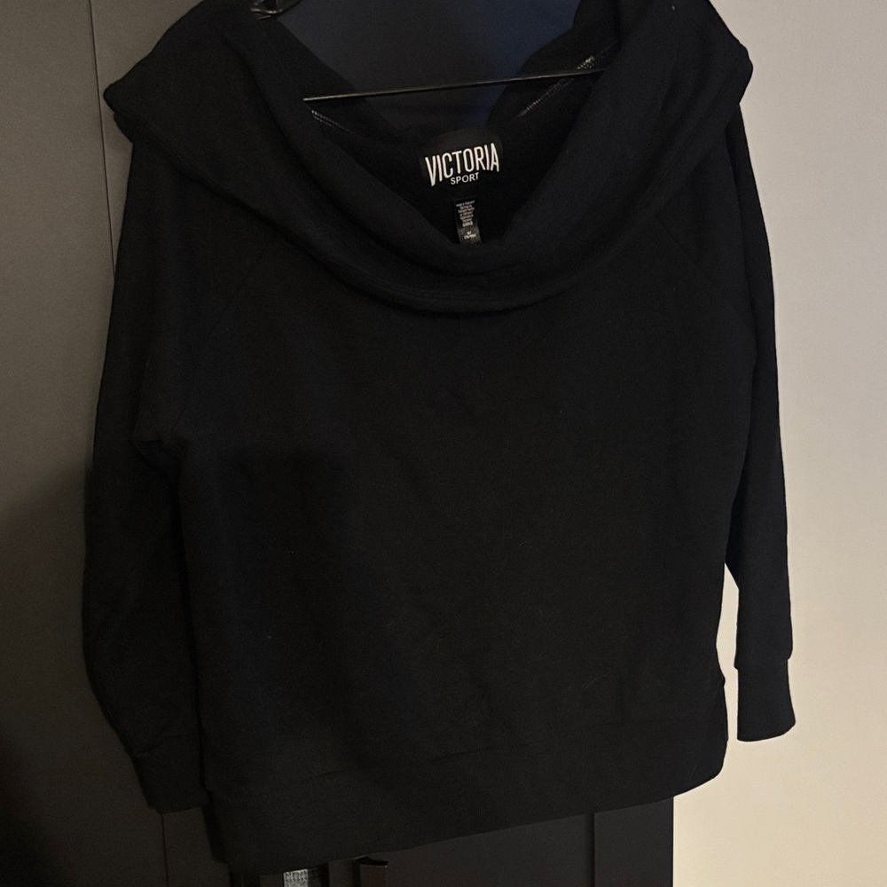 Victoria Sport Black Off-the-Shoulder Sweater